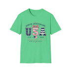 250th Anniversary USA Coquette Bow Shirt, Land of the Free Home of the Brave Women's Tee, Varsity Stars Stripes Heart 1776 2026 T-Shirt