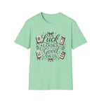 T-Shirt — "Luck Looks Good On Us" Graphic Tee (Mahjong & Charm Design)