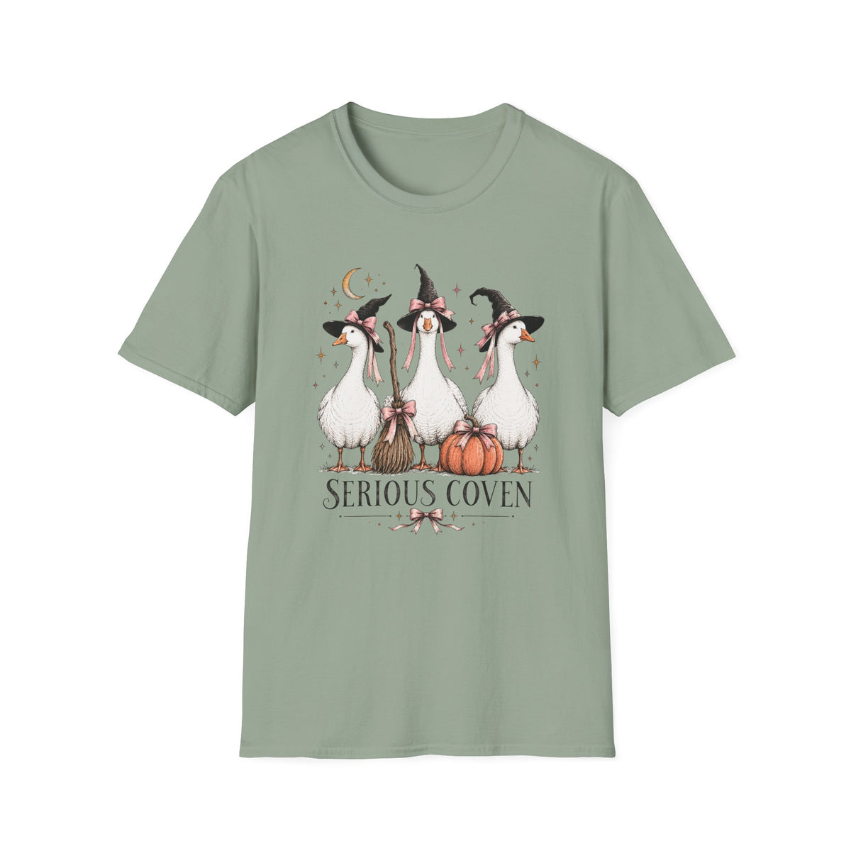 Serious Coven Goose T-Shirt — Cute Witch Geese Halloween Tee