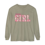 Simply a GIRL Floral Feminine Pink Flower Typography Long Sleeve T-shirt