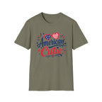 American Cutie T-Shirt | Patriotic Heart Sunglasses Graphic Tee, Fourth Of July Stars Fireworks Top