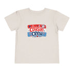 Cousin Crew USA Tee, Patriotic Red White Blue Shirt, Family Matching Star Graphic Top, Fourth of July Celebration Outfit Toddler Short Sleeve Tee