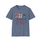 America 250 Years Of Freedom T-Shirt | Patriotic Coquette Ribbon Bow Graphic Tee, 1776 2026 Semiquincentennial Top