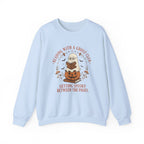 Reading With a Ghost Club Cute Spooky Book Lover Crewneck Sweatshirt