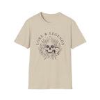 Lore & Legends Skull Floral T‑Shirt — Gothic Botanical Graphic Tee