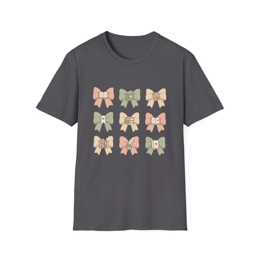 Reading Bows T‑Shirt — Pastel Book Lover Graphic Tee