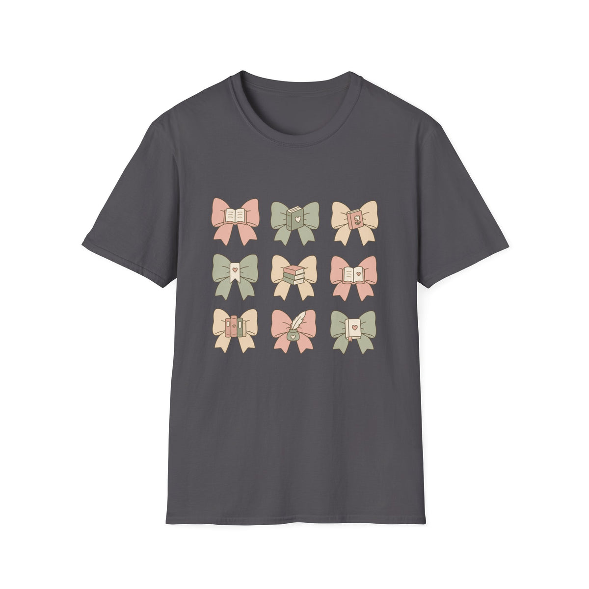 Reading Bows T‑Shirt — Pastel Book Lover Graphic Tee