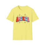 America Retro Patriotic T-Shirt, Groovy Fourth of July Graphic Tee, Vintage Americana Shirt, Cute Summer Independence Day Apparel, Trendy USA Outfit T-Shirt