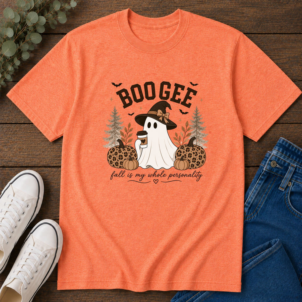 BooGee Halloween Ghost T-Shirt — Cute Witch Hat Fall Tee for Spooky Season