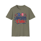 American Cutie Patriotic Bow Tee, Red White Blue Fireworks Shirt, Cute USA Fourth of July Outfit, Festive American Graphic Top T-Shirt