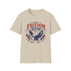 Let Freedom Ring T-Shirt | Patriotic American Bald Eagle Graphic Tee, Fourth Of July Retro Fireworks Top