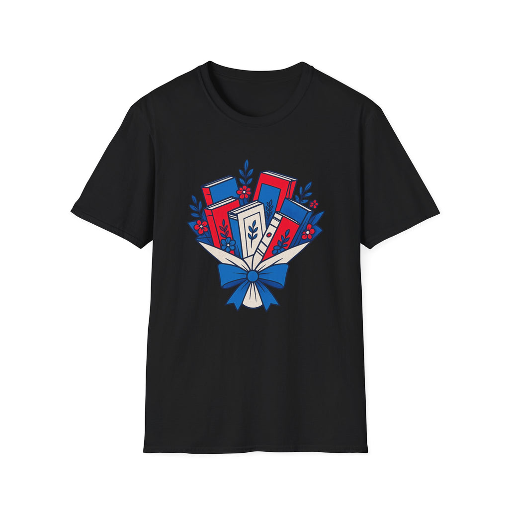 Patriotic Book Lover T-Shirt, Americana Reading Graphic Tee, Retro Library Shirt, Fourth of July Books Design, Cute Teacher Reader Apparel T-Shirt