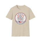 USA 250th Anniversary T-Shirt | Semiquincentennial Patriotic Map Graphic Tee, American Flag Round Emblem Top