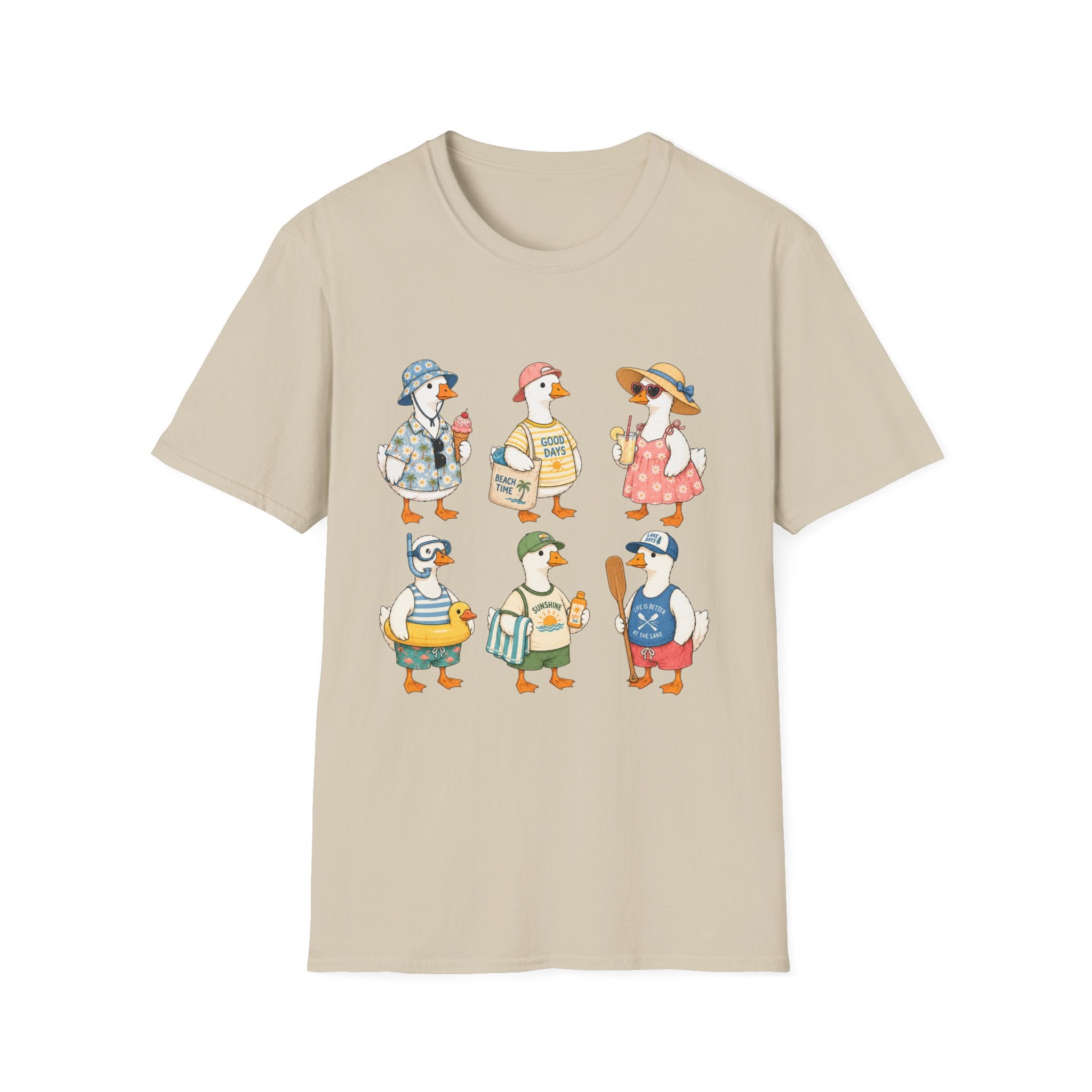 Cute Ducks Beach T-Shirt — Summer Vacation Ducklings Graphic Tee