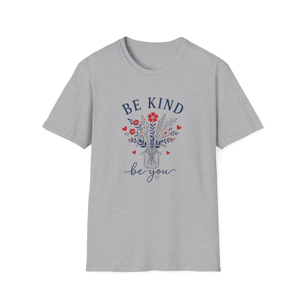 Be Kind Floral T-Shirt — Inspirational 'Be Kind Be You' Graphic Tee