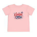 Cousin Crew Patriotic T-Shirt, Fourth of July Matching Family Tee, Retro Americana Graphic Shirt, Summer BBQ Outfit, Fireworks Celebration Apparel Toddler Short Sleeve Tee