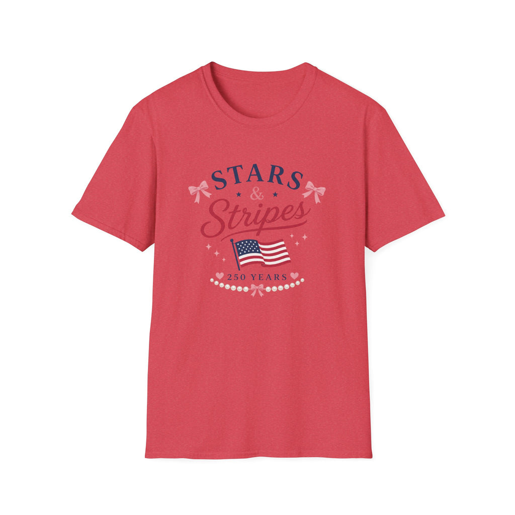 Stars and Stripes 250 Years Tee, USA Anniversary Shirt, Red White Blue Flag Graphic Top, Patriotic American Pride Outfit T-Shirt