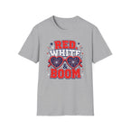 Red White Boom Sunglasses Shirt, Funny Patriotic Heart Glasses Firework Tee, 4th of July Pun Party T-Shirt, Retro Boom America Celebration Gift