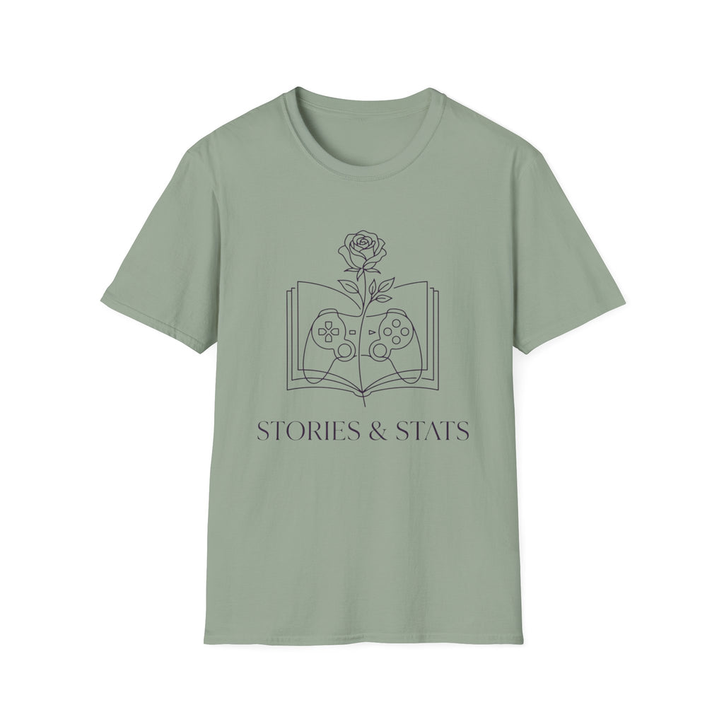 T-Shirt — "Stories & Saves" Gamer Book Graphic Tee