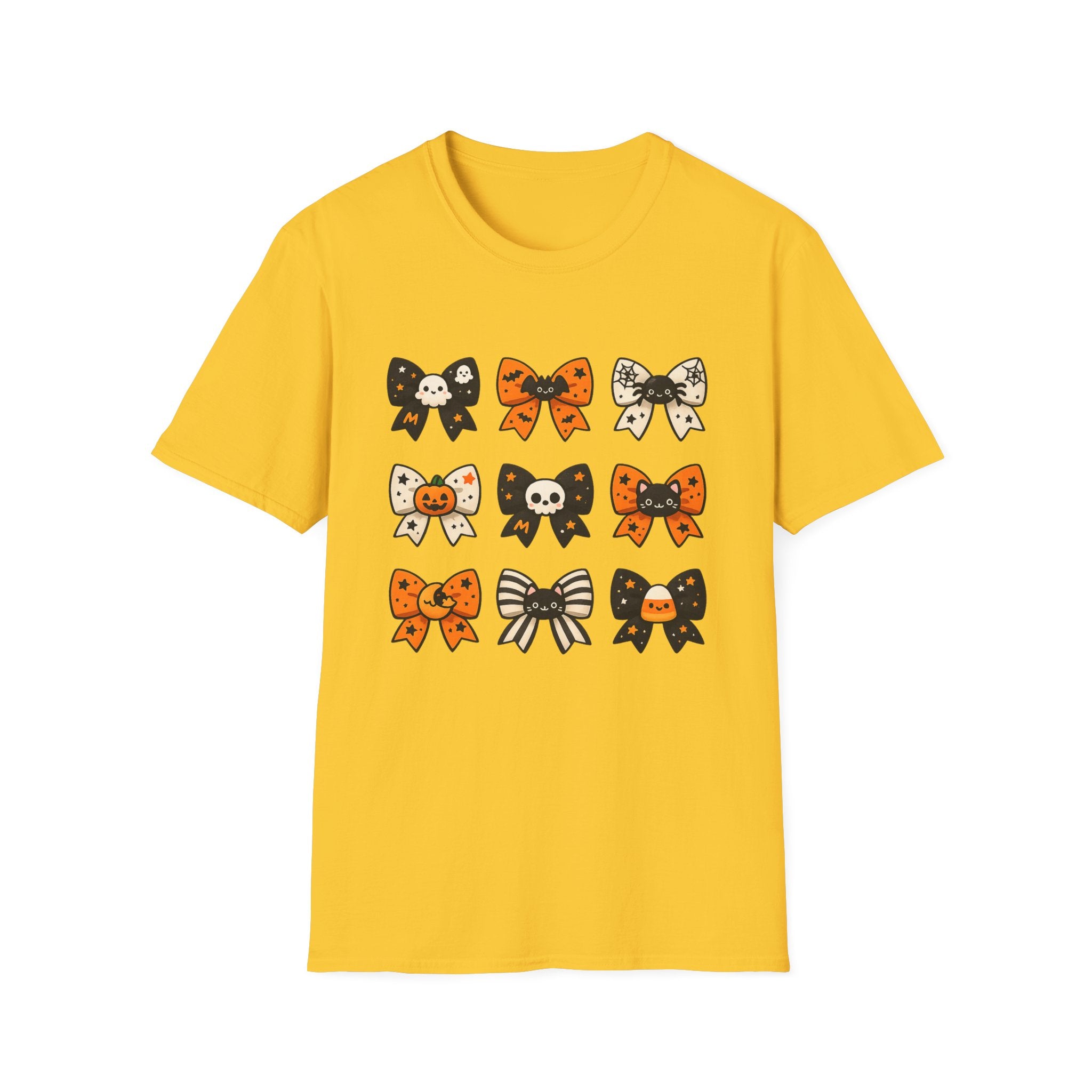 Halloween Bow T-Shirt — Cute Spooky Bows with Skulls, Pumpkins & Cats