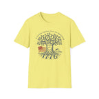 America 250th Anniversary Family Tree T-Shirt | Patriotic 1776 2026 Semiquincentennial Graphic Tee, USA Betsy Ross Flag Top