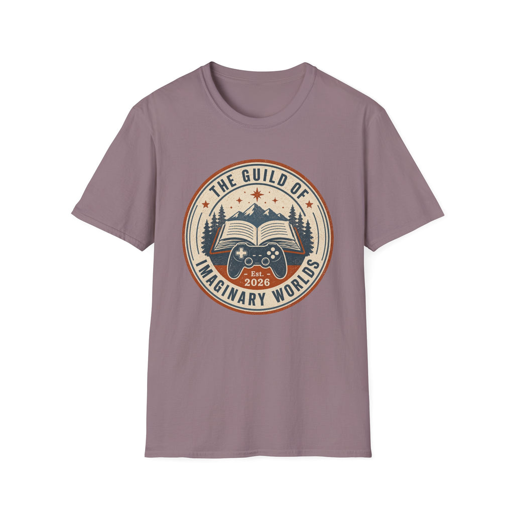 Guild of Imaginary Worlds T‑Shirt — Vintage Book & Adventure Logo