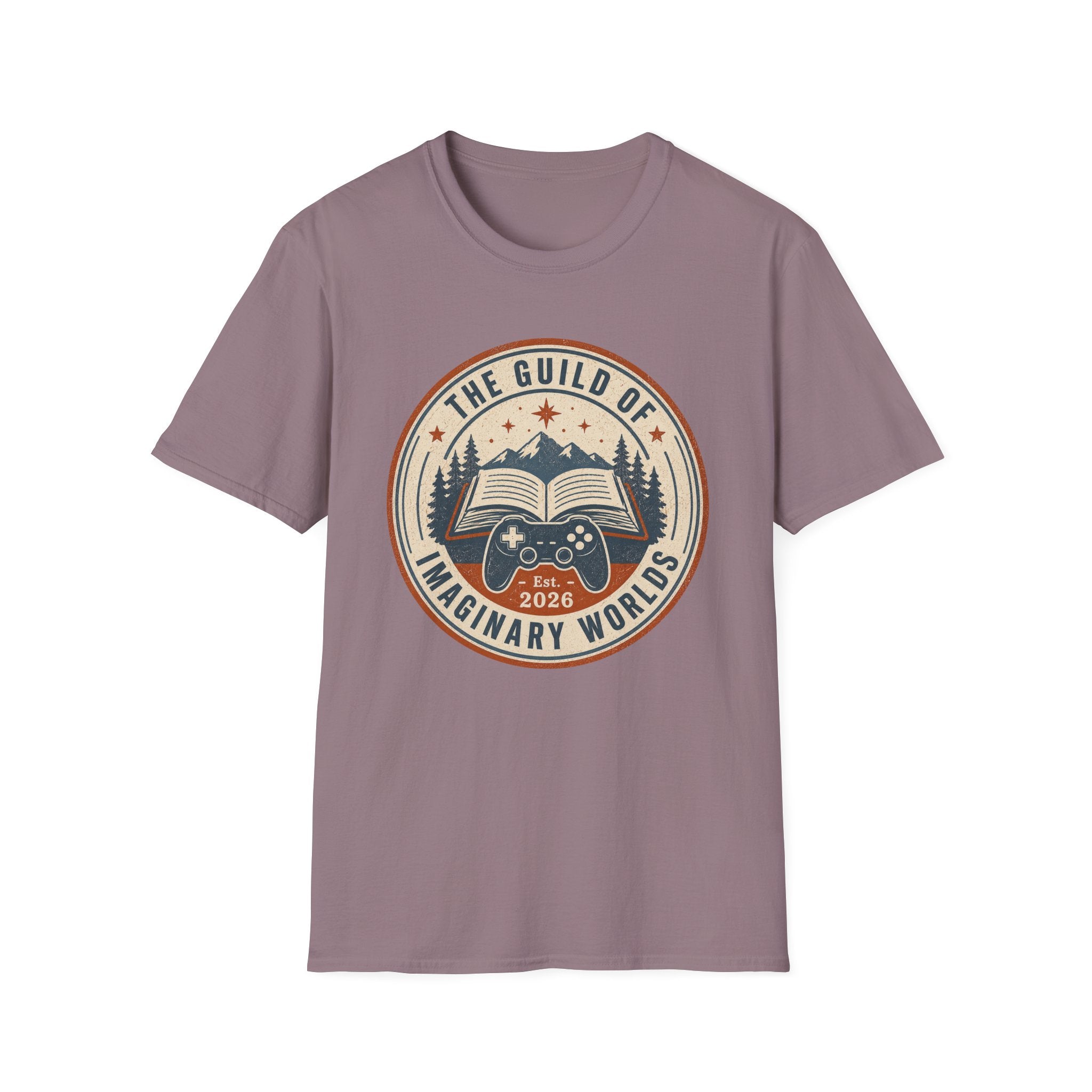 Guild of Imaginary Worlds T‑Shirt — Vintage Book & Adventure Logo