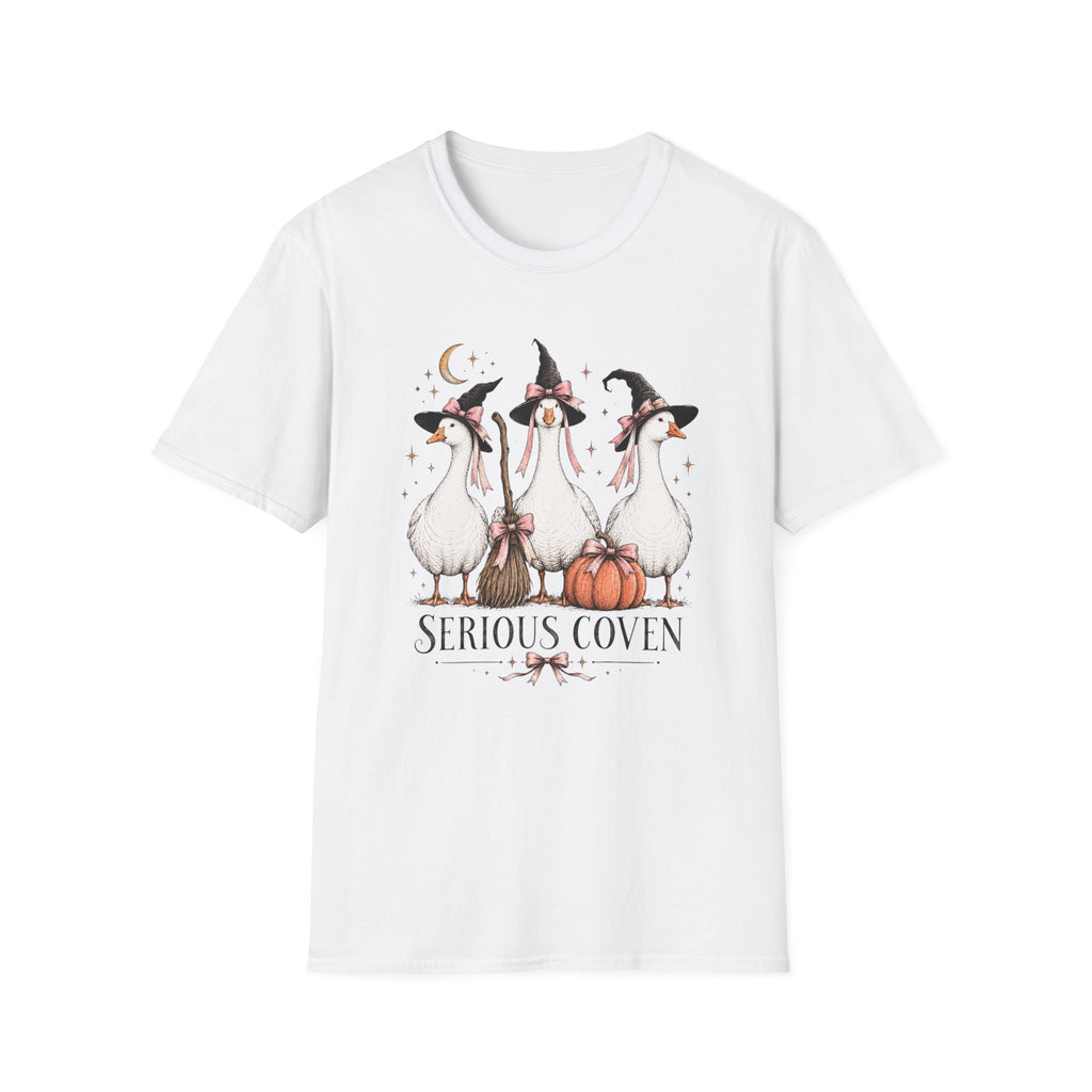 Serious Coven Goose T-Shirt — Cute Witch Geese Halloween Tee