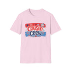 Patriotic Cousin Crew T-Shirt | Distressed American Flag Paint Stroke Graphic Tee, Fourth Of July Family Matching Top