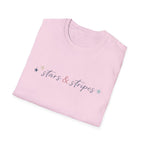 Stars and Stripes Script T-Shirt, 4th of July, Minimalist Patriotic Tee, Subtle Patriotic Gift, Dainty Script America Independence Day