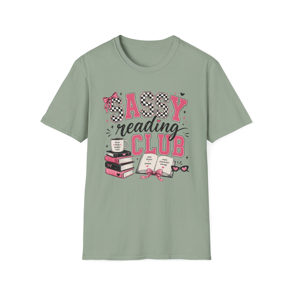 Sassy Reading Club T-Shirt — Playful Pink Book Lover Tee