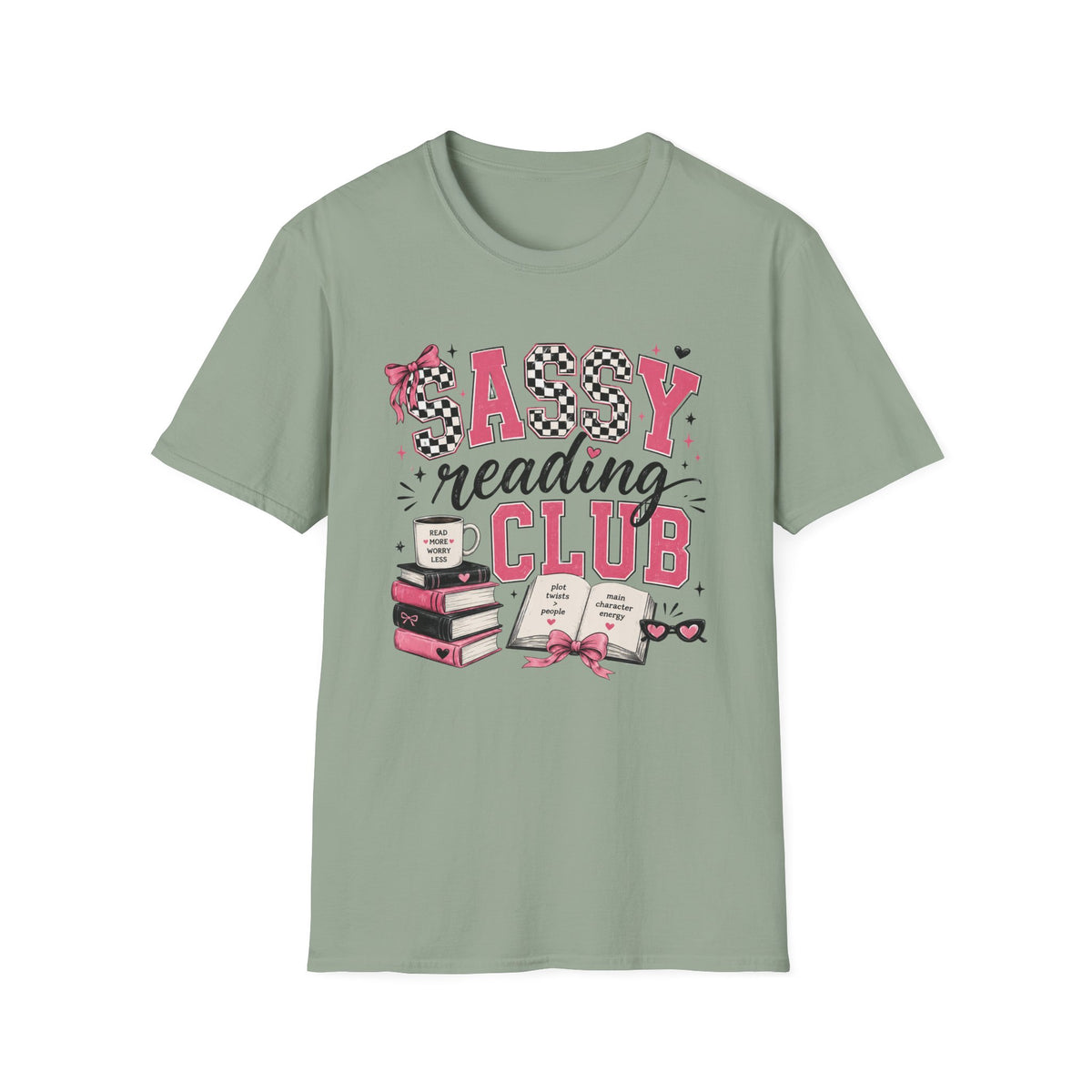 Sassy Reading Club T-Shirt — Playful Pink Book Lover Tee