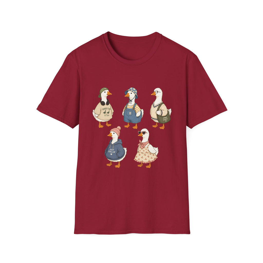 Cute Whimsical Vintage Goose Family T-Shirt