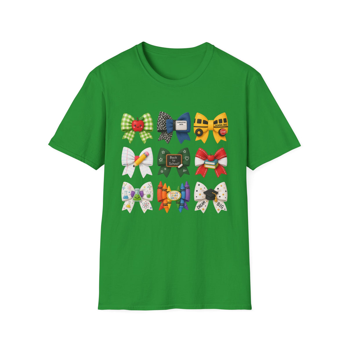 Back to School Cheer Bow T-Shirt — Cute School-Themed Hair Bows Design