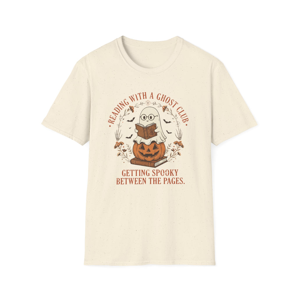 Reading With a Ghost Club T-Shirt — Cute Spooky Book Lover Tee