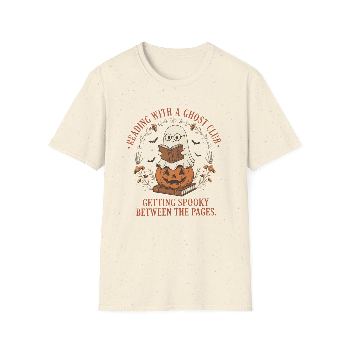 Reading With a Ghost Club T-Shirt — Cute Spooky Book Lover Tee