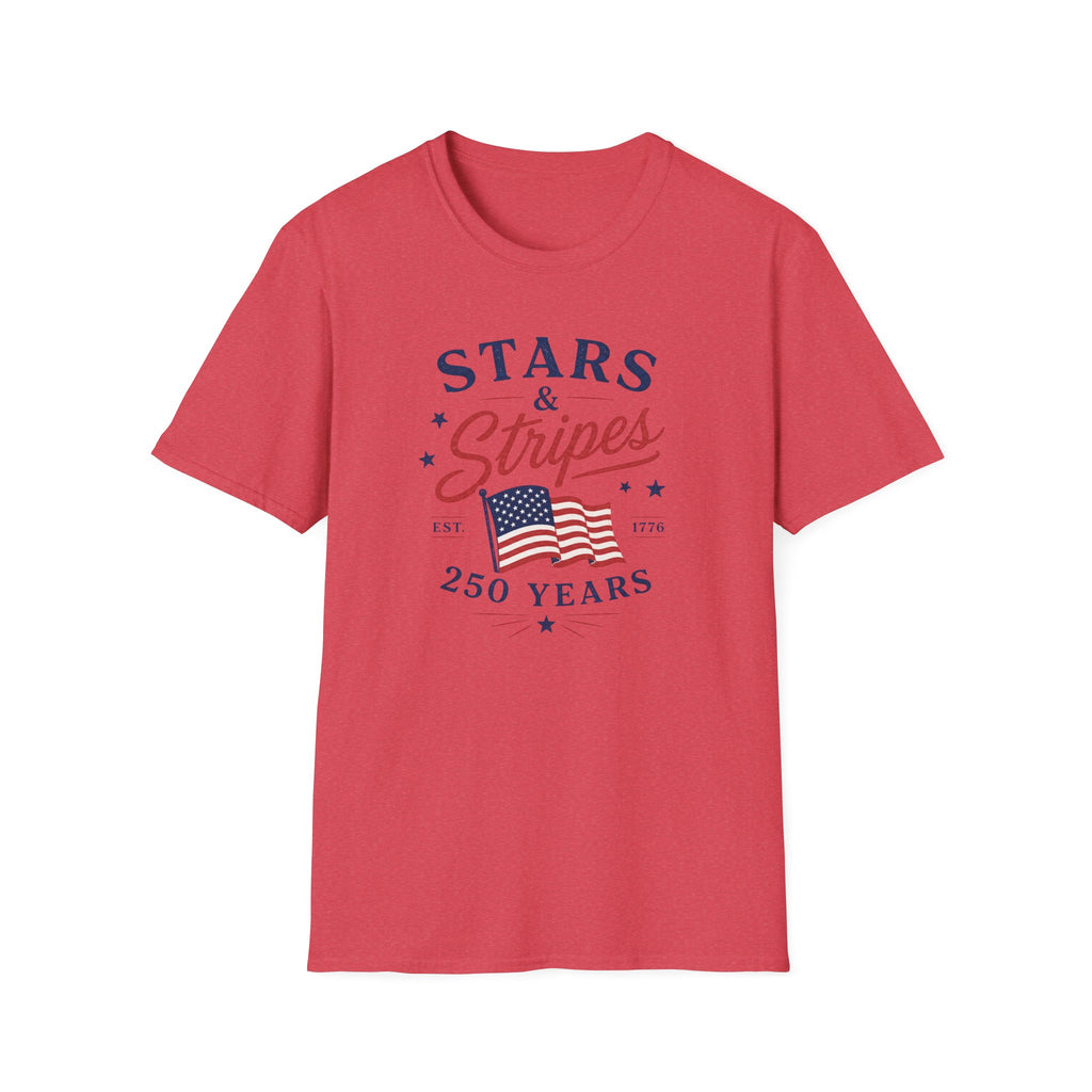 Stars and Stripes 250 Years Tee, EST 1776 USA Shirt, Red White Blue Flag Graphic Top, Patriotic American Heritage Outfit T-Shirt