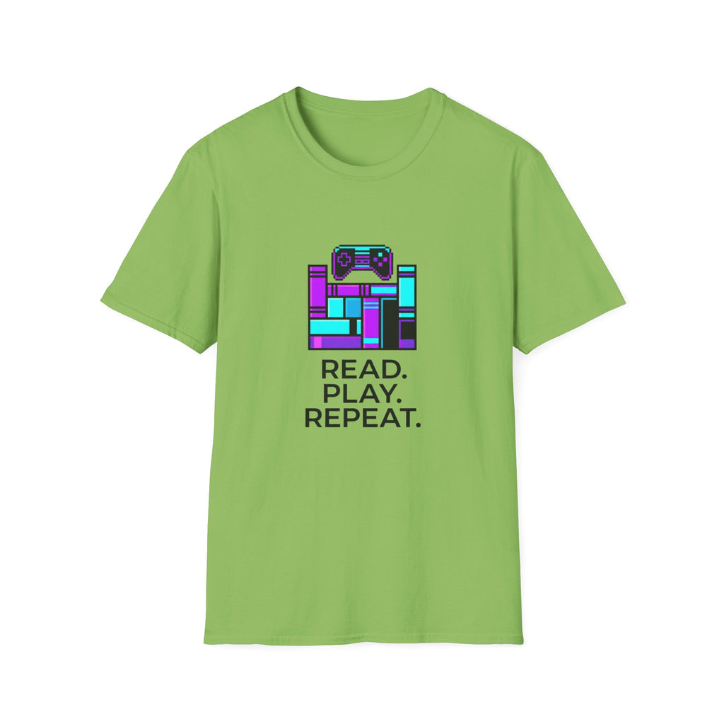 Gaming T-Shirt — Read. Play. Repeat. Retro Controller Graphic