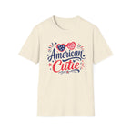 American Cutie T-Shirt | Patriotic Heart Sunglasses Graphic Tee, Fourth Of July Stars Fireworks Top