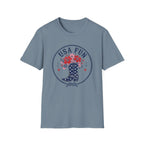 USA Fun Floral Cowboy Boot T-Shirt, Western Patriotic Hibiscus Boot Tee, Country 4th of July Rope Circle Shirt, Star Boot Wildflower America Gift