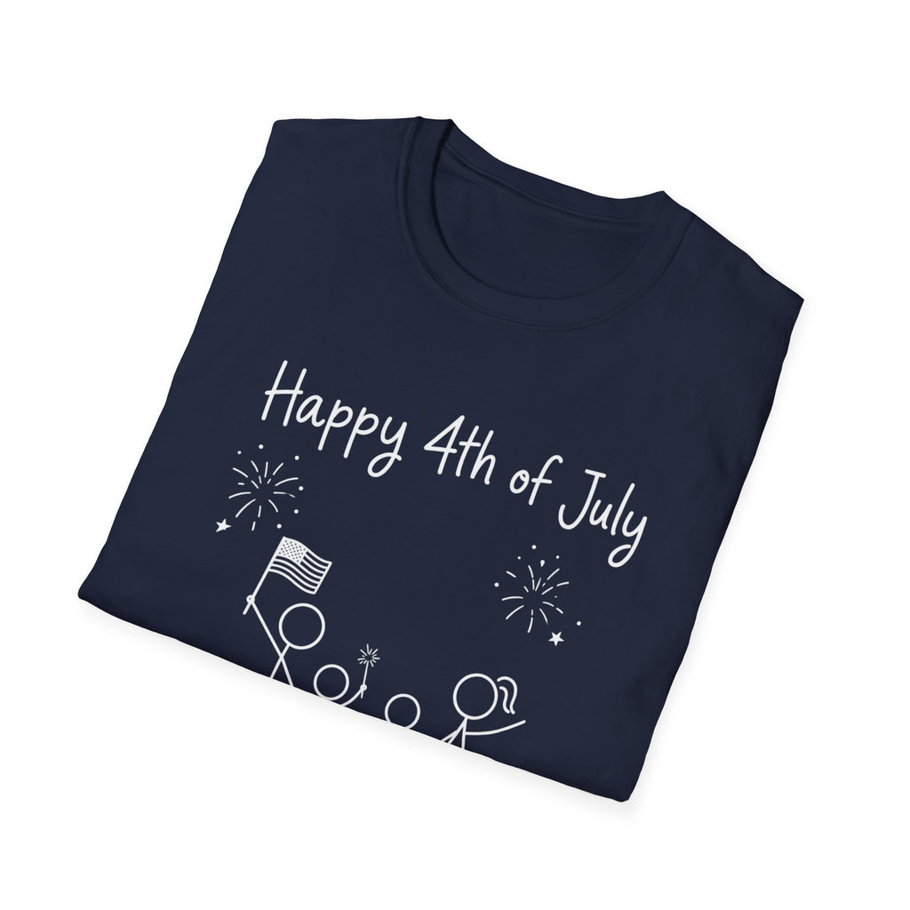 Happy 4th of July, Stick Figure Family T-Shirt, 250th Anniversary Tee, 1776 2026, America 250 Years, Gift, Independence Day
