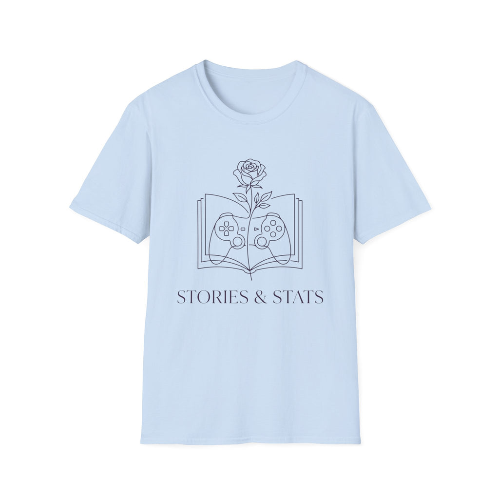T-Shirt — "Stories & Saves" Gamer Book Graphic Tee