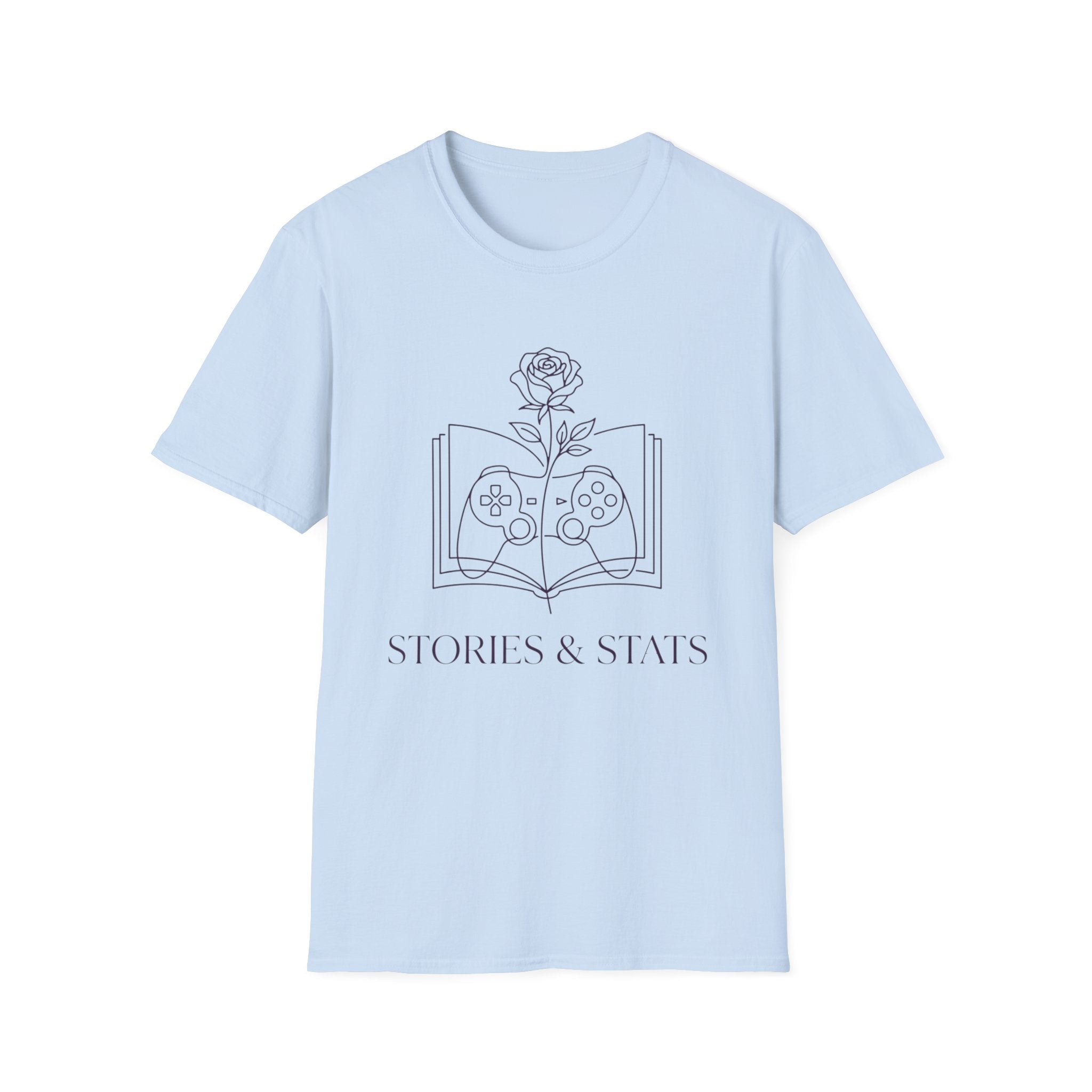 T-Shirt — "Stories & Saves" Gamer Book Graphic Tee