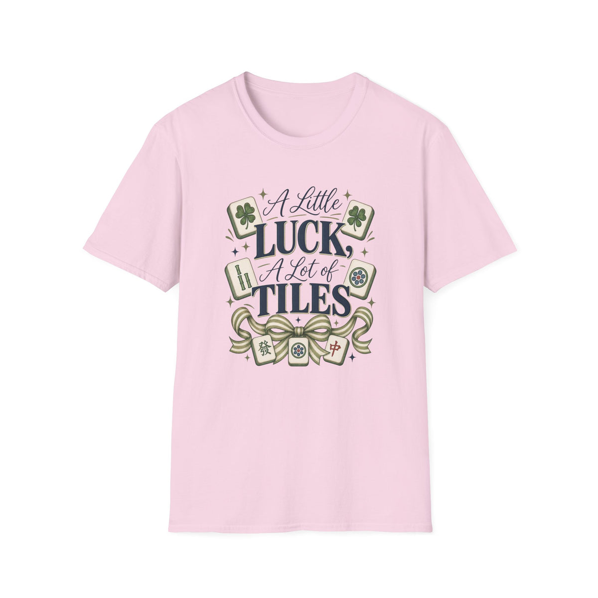 Mahjong T-Shirt — "A Little Luck, A Lot of Tiles" Casual Tee
