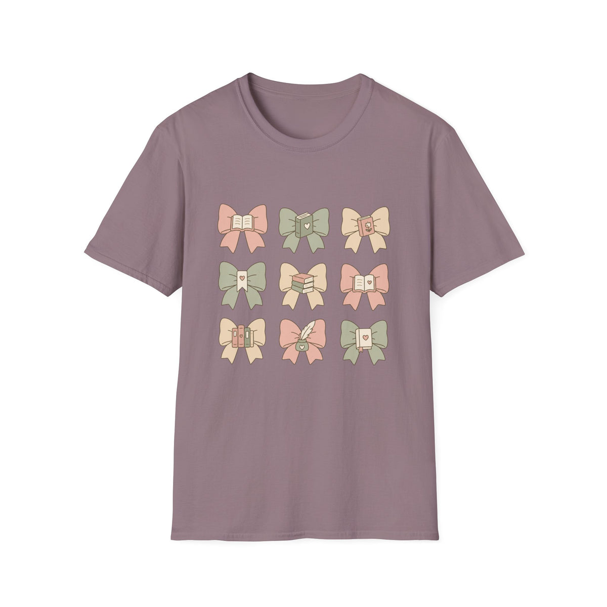 Reading Bows T‑Shirt — Pastel Book Lover Graphic Tee