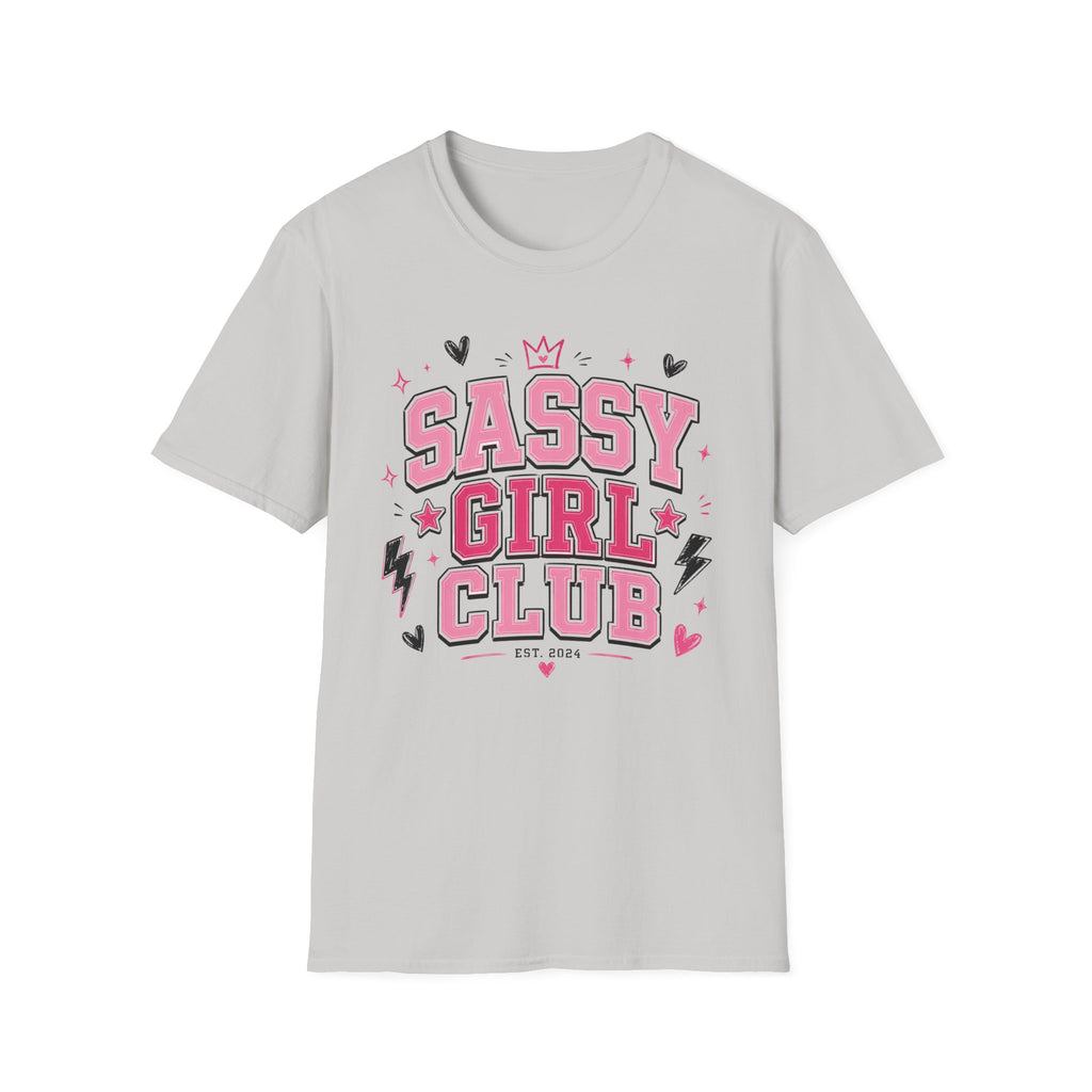 Sassy Girl Club Tee — Pink Cheerful Graphic T-Shirt