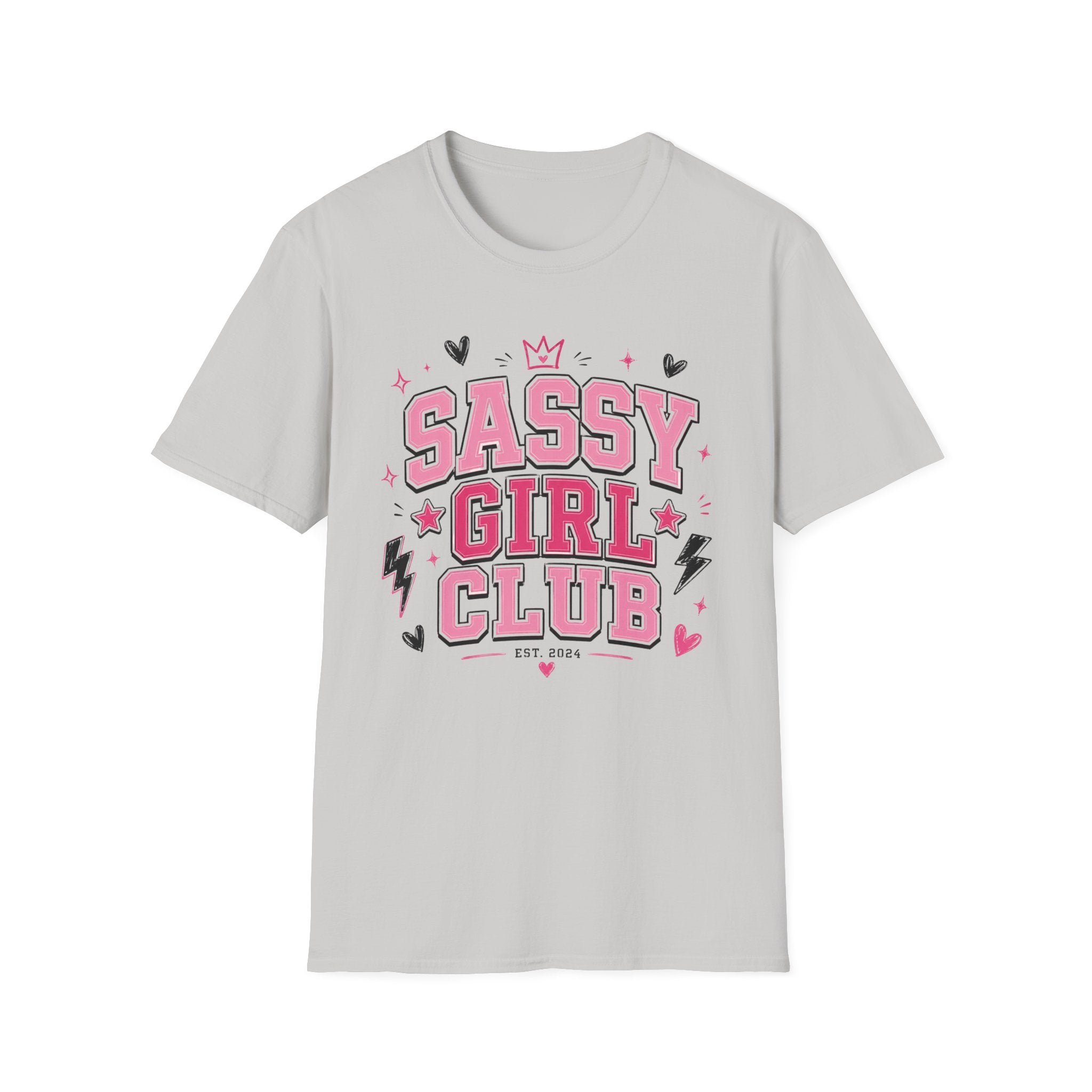 Sassy Girl Club Tee — Pink Cheerful Graphic T-Shirt