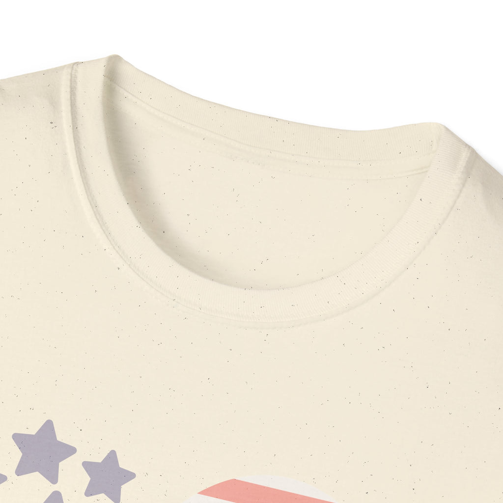 America Heart Patriotic T-Shirt, Vintage USA Flag Graphic Tee, Retro Fourth of July Shirt, Soft Americana Aesthetic Apparel, Cute Summer Holiday Outfit T-Shirt