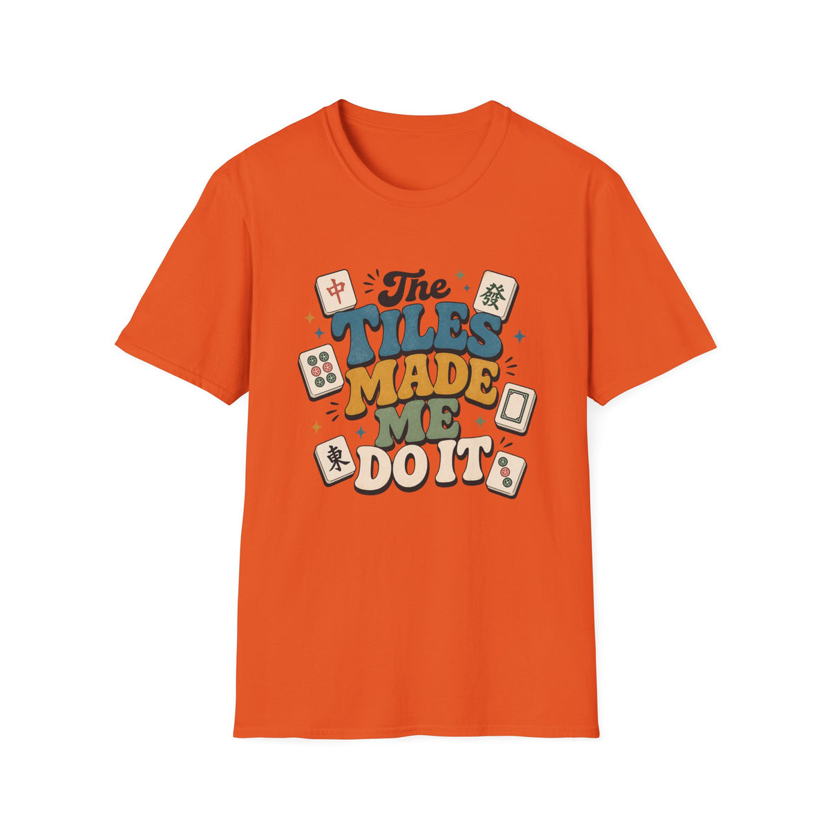 Mahjong "The Tiles Made Me Do It" Retro Graphic T-Shirt