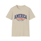 America 1776 Patriotic Tee, USA Heritage Shirt, Red White Blue Graphic Top, Classic American Pride OutfitT-Shirt